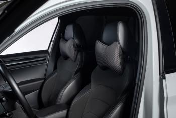 329 р. Подушка-косточка (жаккард) Lord Autofashion KIA Optima 1 GD седан (2000-2005) (черный, строчка Стежок серая)  с доставкой в г. Керчь. Увеличить фотографию 4