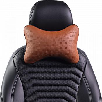 339 р. Подушка-косточка (Илана+Орегон) Lord Autofashion   (черный, строчка коричневая)  с доставкой в г. Керчь. Увеличить фотографию 4