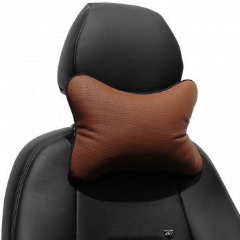 339 р. Подушка-косточка (Илана+Орегон) Lord Autofashion   (черный, строчка темно-коричневая)  с доставкой в г. Керчь. Увеличить фотографию 2