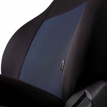 6 299 р. Комплект чехлов для сидений (РЗСиС 60/40 2Г Жаккард) Дублин Lord Autofashion  Уаз Патриот  23632 (2014-2016) 1 рестайлинг пикап (черный, вставка Ёж синяя)  с доставкой в г. Керчь. Увеличить фотографию 4
