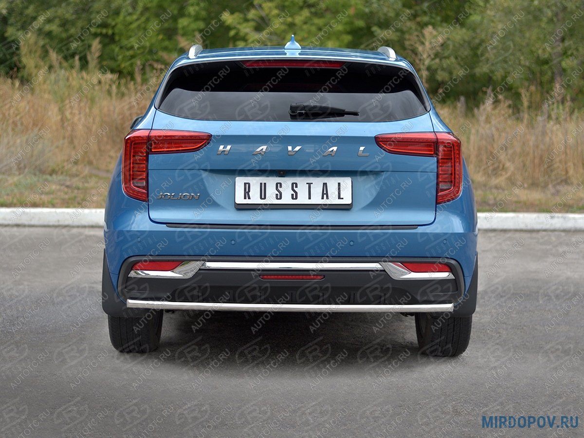 9 999 р. Защита заднего бампера d42 секции SLITKOFF  Haval Jolion (2020-2024) дорестайлинг (нержавейка полированная)  с доставкой в г. Керчь