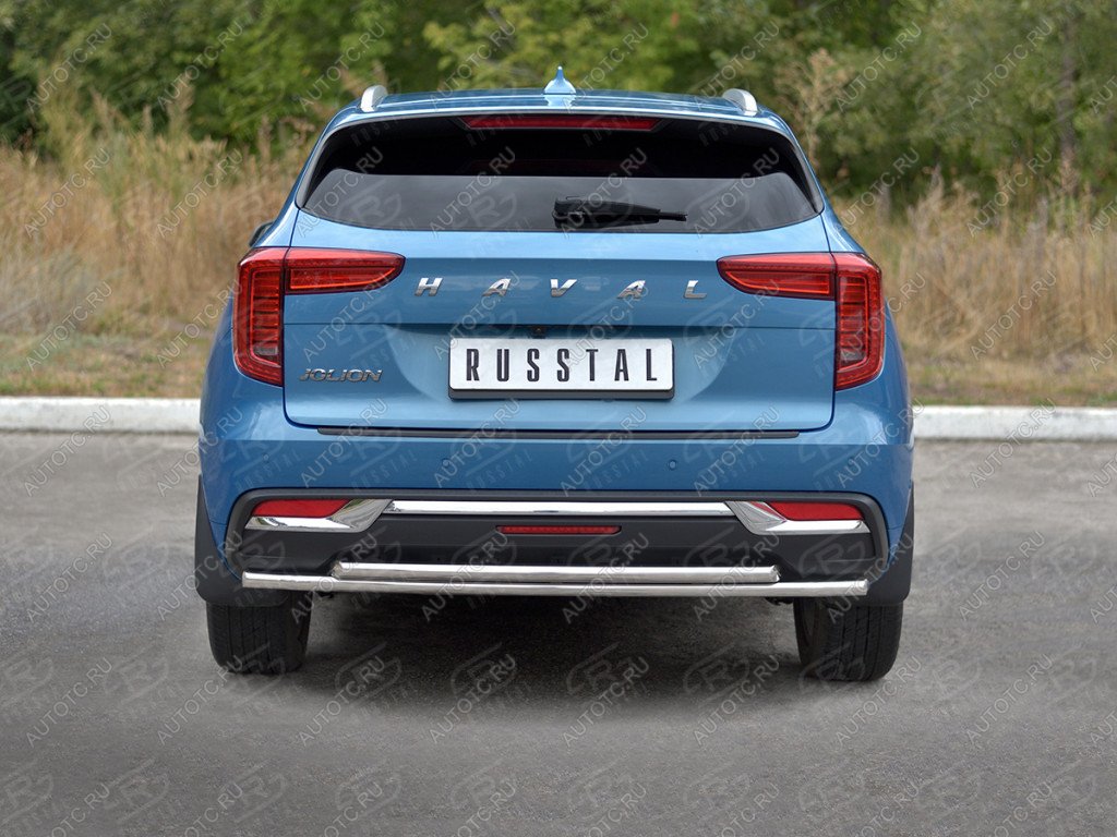 12 849 р. Защита заднего бампера d42*42 дуга SLITKOFF  Haval Jolion (2020-2024) дорестайлинг (нержавейка полированная)  с доставкой в г. Керчь