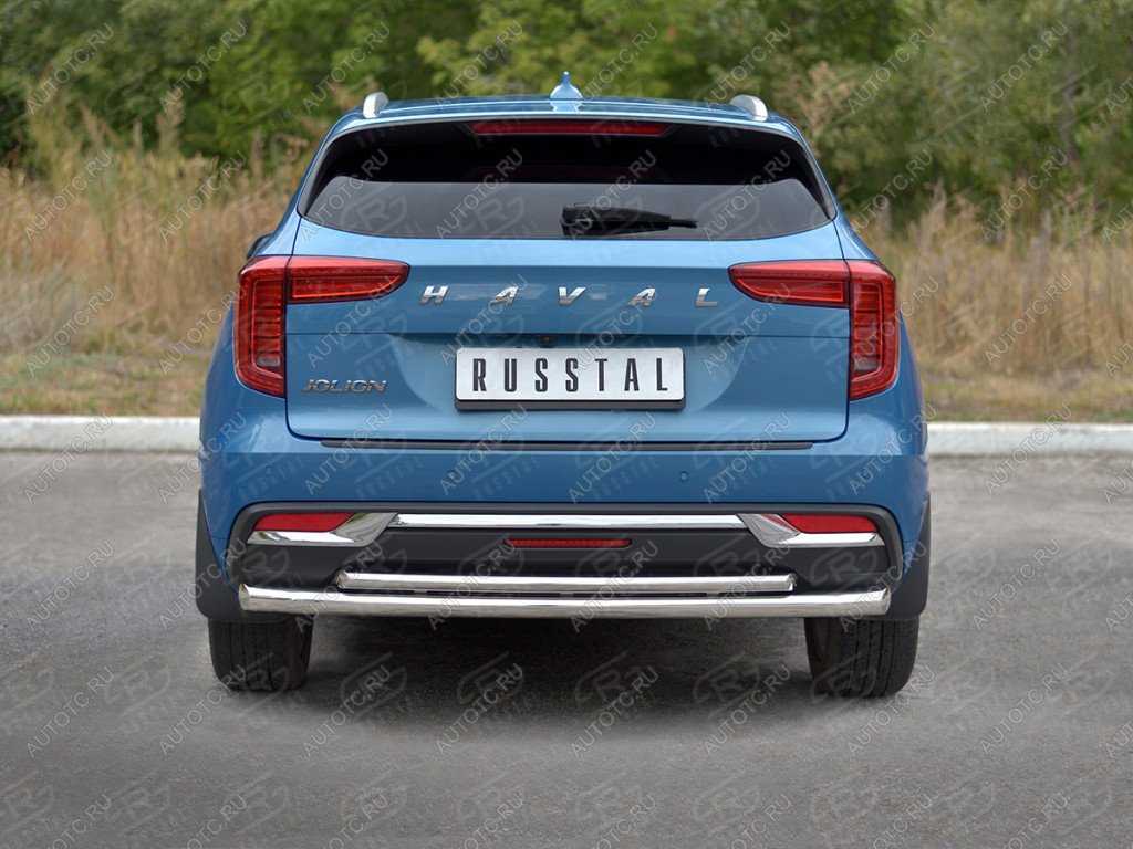 14 999 р. Защита заднего бампера d63*42 дуга SLITKOFF  Haval Jolion (2020-2024) дорестайлинг (нержавейка полированная)  с доставкой в г. Керчь