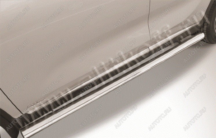 14 999 р. Защита порогов d76 труба Slitkoff Hyundai Tucson JM (2004-2010) (нержавейка полированная)  с доставкой в г. Керчь