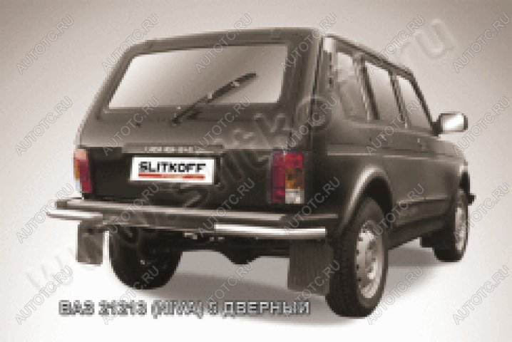 5 949 р. Защита заднего бампера уголки d57 Slitkoff  Лада нива 4х4  2131 (1993-2019) 5 дв. дорестайлинг (нержавейка полированная)  с доставкой в г. Керчь