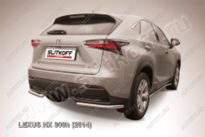 9 849 р. Защита заднего бампера уголки d57 Slitkoff  Lexus NX300h  Z10 (2014-2017) дорестайлинг (нержавейка полированная)  с доставкой в г. Керчь