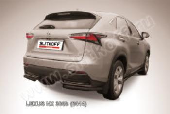 9 849 р. Защита заднего бампера уголки d57 Slitkoff  Lexus NX300h  Z10 (2014-2017) дорестайлинг (нержавейка полированная)  с доставкой в г. Керчь. Увеличить фотографию 2