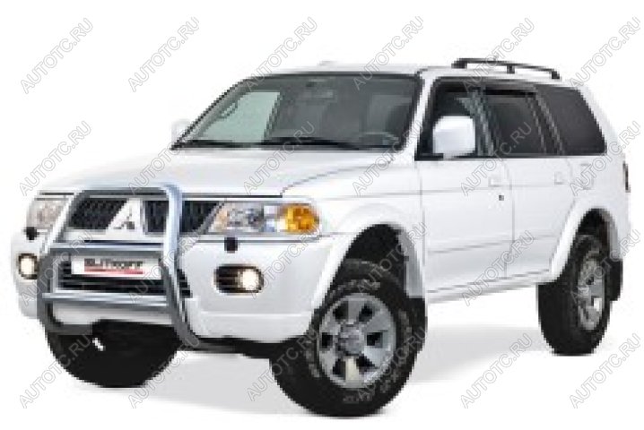 25 999 р. Защита переднего бампера кенгурятник d57 высокий Slitkoff Mitsubishi Pajero Sport PA рестайлинг (2004-2008) (нержавейка полированная)  с доставкой в г. Керчь
