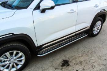  Защита порогов d57 с листом Slitkoff SSANGYONG Actyon Sport (2012-2025) (нержавейка полированная)
