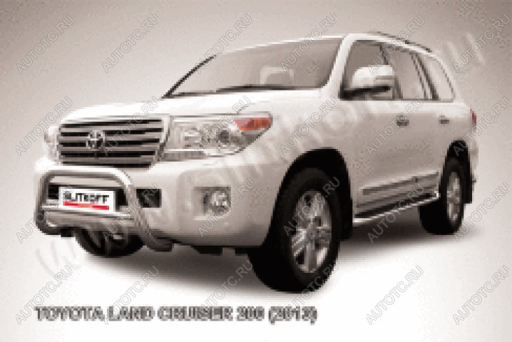 35 799 р. Защита переднего бампера кенгурятник d76 низкий Slitkoff  Toyota Land Cruiser  200 (2012-2015) 1-ый рестайлинг (нержавейка полированная)  с доставкой в г. Керчь