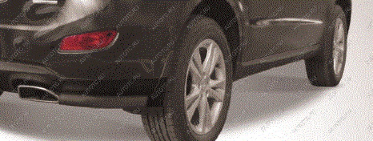 5 749 р. Защита заднего бампера уголки d57 Slitkoff Chery Tiggo 7 (2016-2020) ( Сталь с полимерным покрытием в цвет черный)  с доставкой в г. Керчь