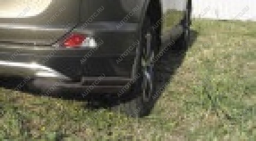 6 899 р. Защита заднего бампера уголки d57+d42 двойные Slitkoff Hyundai Tucson JM (2004-2010) ( Сталь с полимерным покрытием в цвет черный)  с доставкой в г. Керчь
