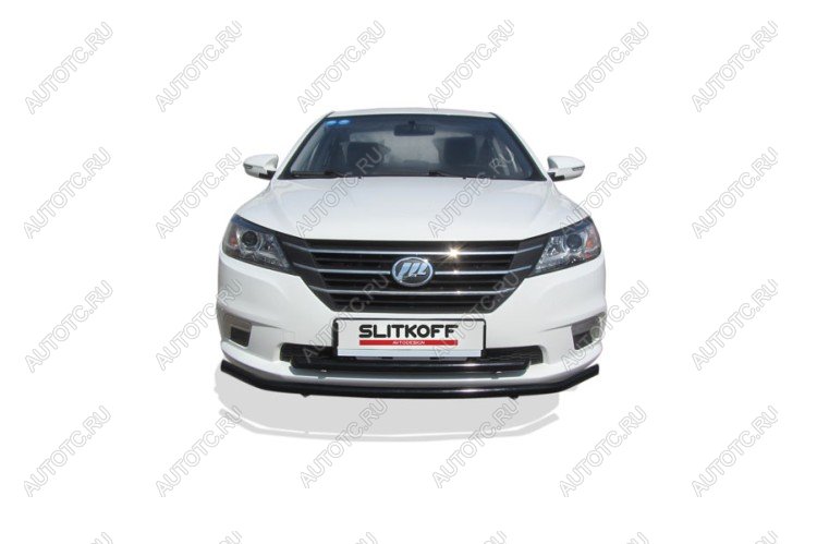 5 999 р. Защита переднего бампера d42 + d42 Slitkoff  Lifan Solano (2016-2025)  дорестайлинг (Сталь с полимерным покрытием в цвет черный)  с доставкой в г. Керчь