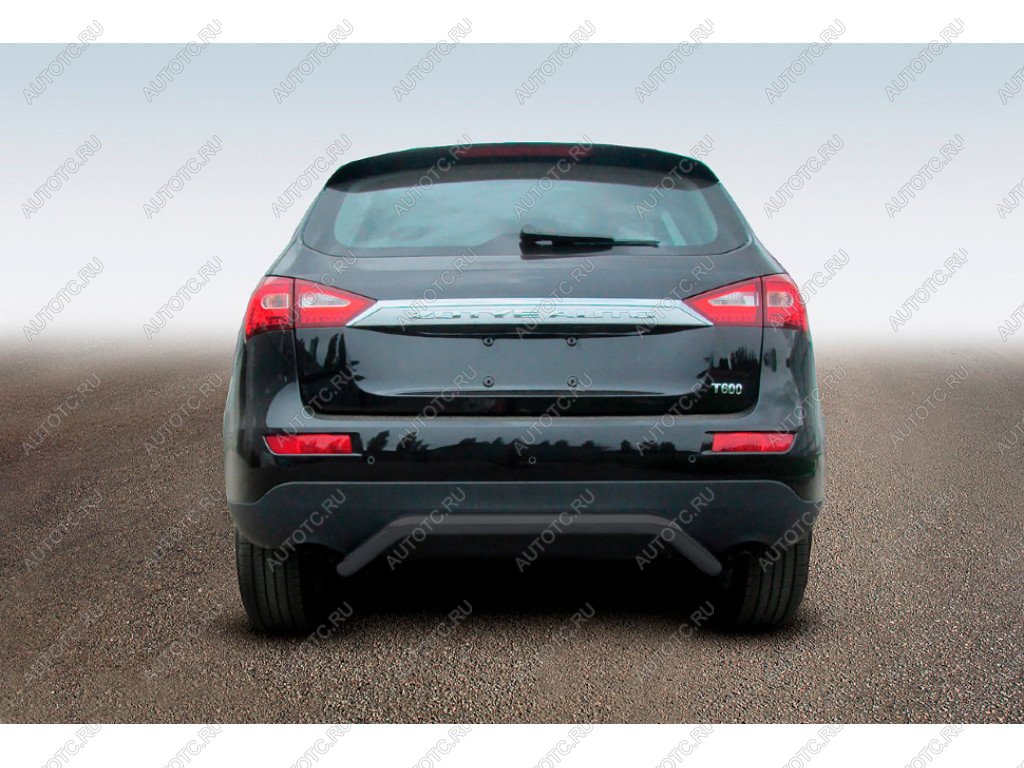 7 999 р. Защита заднего бампера d57 скоба Slitkoff  Zotye T600 (2014-2021) (Сталь с полимерным покрытием в цвет черный)  с доставкой в г. Керчь