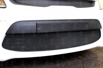 3 149 р. Защитная сетка в бампер (низ, ячейка 3х7 мм) Alfeco Стандарт KIA Rio 4 FB дорестайлинг седан (2016-2020) (Чёрная)  с доставкой в г. Керчь. Увеличить фотографию 4