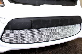 3 279 р. Защитная сетка в бампер (низ, ячейка 3х7 мм) Alfeco Стандарт KIA Rio 4 FB дорестайлинг седан (2016-2020) (Хром)  с доставкой в г. Керчь. Увеличить фотографию 3
