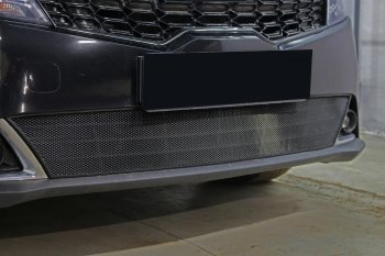 3 199 р. Защитная сетка в бампер (низ, ячейка 3х7 мм) Alfeco Стандарт KIA Rio X рестайлинг (2020-2025) (Чёрная)  с доставкой в г. Керчь. Увеличить фотографию 4