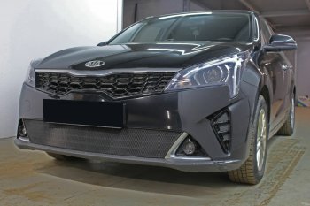 3 199 р. Защитная сетка в бампер (низ, ячейка 3х7 мм) Alfeco Стандарт KIA Rio X рестайлинг (2020-2025) (Чёрная)  с доставкой в г. Керчь. Увеличить фотографию 3