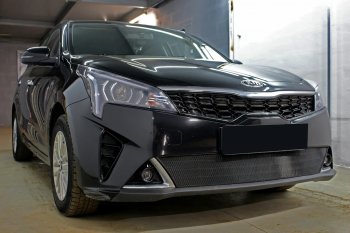 3 199 р. Защитная сетка в бампер (низ, ячейка 3х7 мм) Alfeco Стандарт KIA Rio X рестайлинг (2020-2025) (Чёрная)  с доставкой в г. Керчь. Увеличить фотографию 5