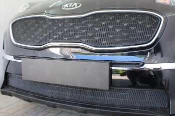 959 р. Защитная сетка в бампер (середина, ячейка 3х7 мм) Alfeco Стандарт  KIA Sportage  4 QL (2018-2022) рестайлинг (Чёрная)  с доставкой в г. Керчь. Увеличить фотографию 2