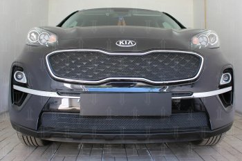 959 р. Защитная сетка в бампер (середина, ячейка 3х7 мм) Alfeco Стандарт  KIA Sportage  4 QL (2018-2022) рестайлинг (Чёрная)  с доставкой в г. Керчь. Увеличить фотографию 5