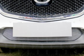 3 099 р. Защитная сетка в бампер (низ, ячейка 3х7 мм) Alfeco Стандарт Mazda CX-5 KF (2016-2025) (Хром)  с доставкой в г. Керчь. Увеличить фотографию 2