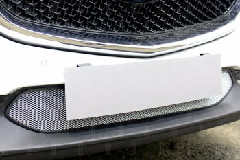 3 099 р. Защитная сетка в бампер (низ, ячейка 3х7 мм) Alfeco Стандарт Mazda CX-5 KF (2016-2025) (Хром)  с доставкой в г. Керчь. Увеличить фотографию 3