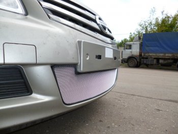 3 179 р. Защитная сетка в бампер (низ, ячейка 3х7 мм) Стрелка11 Стандарт Nissan Almera G15 седан (2012-2019) (Хром)  с доставкой в г. Керчь. Увеличить фотографию 2