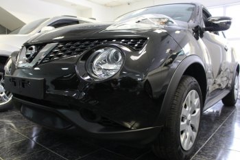 2 999 р. Защитная сетка в бампер (низ, ячейка 3х7 мм) Стрелка11 Стандарт Nissan Juke 1 YF15 рестайлинг (2014-2020) (Чёрная)  с доставкой в г. Керчь. Увеличить фотографию 3
