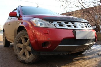 3 099 р. Защитная сетка в бампер (низ, ячейка 3х7 мм) Стрелка11 Стандарт  Nissan Murano  1 Z50 (2002-2009) (Чёрная)  с доставкой в г. Керчь. Увеличить фотографию 2