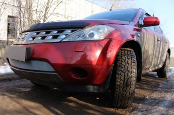 3 299 р. Защитная сетка в бампер (низ, ячейка 3х7 мм) Стрелка11 Стандарт  Nissan Murano  1 Z50 (2002-2009) (Хром)  с доставкой в г. Керчь. Увеличить фотографию 4