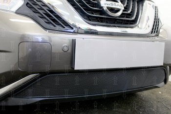 3 699 р. Защитная сетка в бампер (низ, ячейка 3х7 мм) Стрелка11 Стандарт Nissan Murano 3 Z52 дорестайлинг (2015-2022) (Чёрная)  с доставкой в г. Керчь. Увеличить фотографию 3