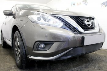 3 699 р. Защитная сетка в бампер (низ, ячейка 3х7 мм) Стрелка11 Стандарт Nissan Murano 3 Z52 дорестайлинг (2015-2022) (Чёрная)  с доставкой в г. Керчь. Увеличить фотографию 4