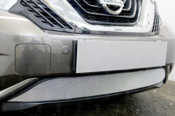 3 899 р. Защитная сетка в бампер (низ, ячейка 3х7 мм) Стрелка11 Стандарт Nissan Murano 3 Z52 дорестайлинг (2015-2022) (Хром)  с доставкой в г. Керчь. Увеличить фотографию 2