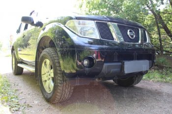 2 899 р. Защитная сетка в бампер (низ, ячейка 3х7 мм) Стрелка11 Стандарт Nissan Navara 2 D40 дорестайлинг (2004-2010) (Чёрная)  с доставкой в г. Керчь. Увеличить фотографию 3