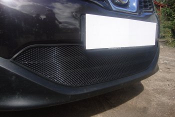 3 489 р. Защитная сетка в бампер (низ, ячейка 3х7 мм) Стрелка11 Стандарт Nissan Qashqai 1 J10 рестайлинг (2010-2013) (Чёрная)  с доставкой в г. Керчь. Увеличить фотографию 2
