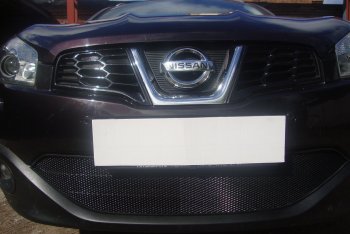 3 489 р. Защитная сетка в бампер (низ, ячейка 3х7 мм) Стрелка11 Стандарт Nissan Qashqai 1 J10 рестайлинг (2010-2013) (Чёрная)  с доставкой в г. Керчь. Увеличить фотографию 4