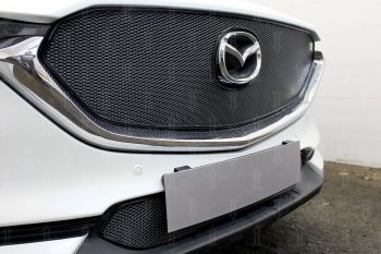 4 299 р. Защитная сетка в бампер (низ, ячейка 4х10 мм) Alfeco Премиум Mazda CX-5 KF (2016-2025) (Чёрная)  с доставкой в г. Керчь. Увеличить фотографию 2