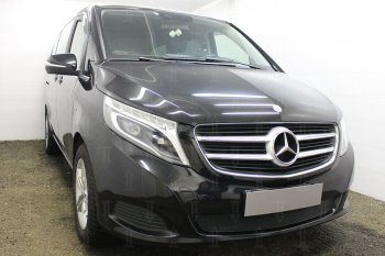 4 199 р. Защитная сетка в бампер (низ, ячейка 4х10 мм) Alfeco Премиум  Mercedes-Benz Vito  W447 (2015-2020) дорестайлинг (Чёрная)  с доставкой в г. Керчь. Увеличить фотографию 2