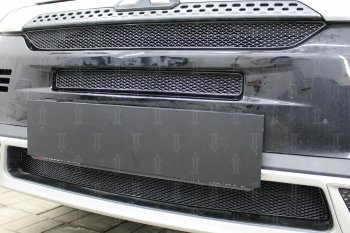 9 599 р. Защитная сетка в бампер (3 части, ячейка 4х10 мм) Alfeco Премиум Mitsubishi Outlander GF 3-ий рестайлинг (2018-2022) (Чёрная)  с доставкой в г. Керчь. Увеличить фотографию 3