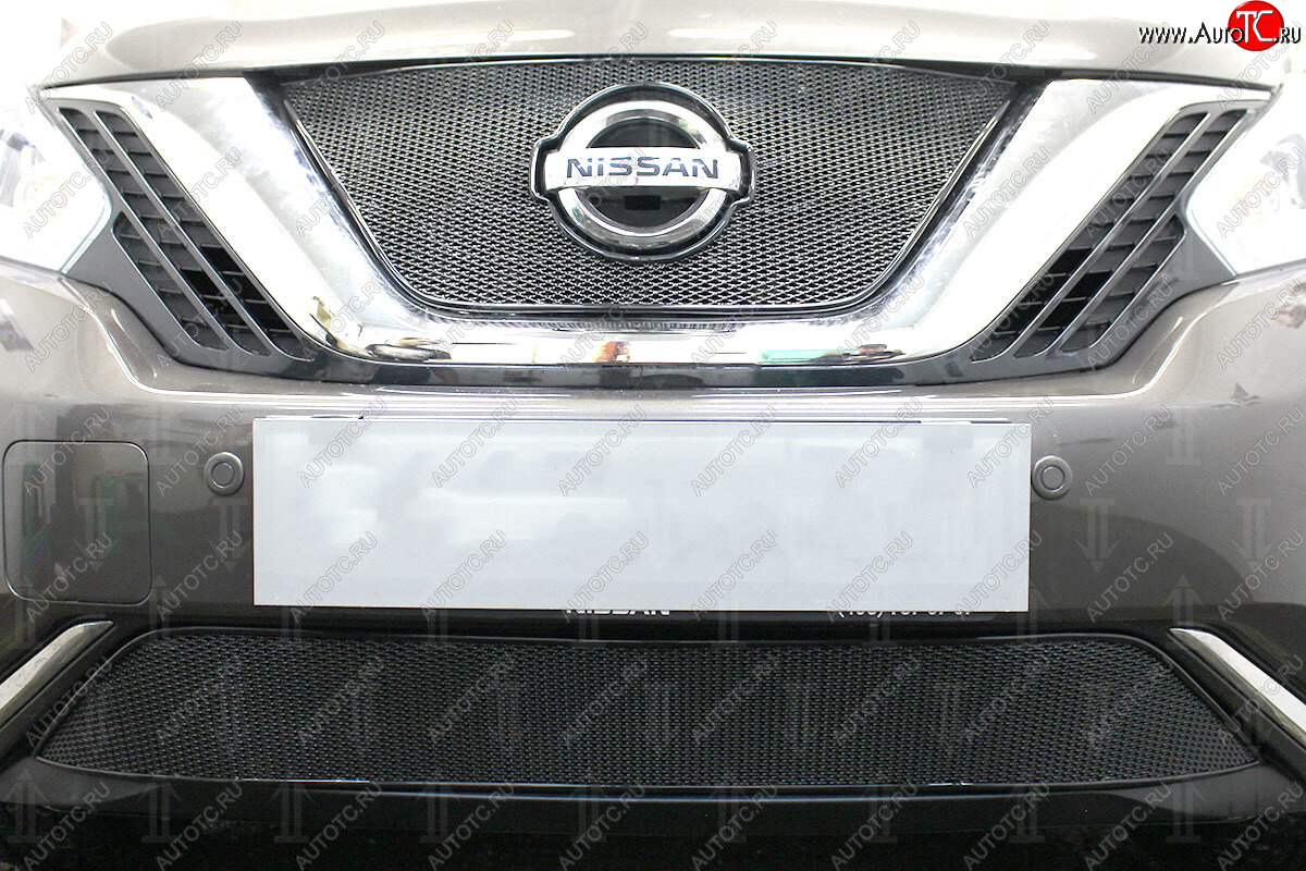 4 399 р. Защитная сетка в бампер (низ, ячейка 4х10 мм) Стрелка11 Премиум Nissan Murano 3 Z52 дорестайлинг (2015-2022) (Чёрная)  с доставкой в г. Керчь