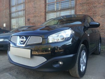 4 799 р. Защитная сетка в бампер (низ, ячейка 4х10 мм) Стрелка11 Премиум Nissan Qashqai 1 J10 рестайлинг (2010-2013) (Хром)  с доставкой в г. Керчь. Увеличить фотографию 3