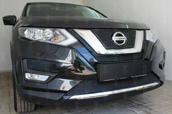 4 199 р. Защитная сетка в бампер (низ, ячейка 4х10 мм) Стрелка11 Премиум Nissan X-trail 3 T32 рестайлинг (2017-2022) (Чёрная)  с доставкой в г. Керчь. Увеличить фотографию 2