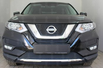 4 199 р. Защитная сетка в бампер (низ, ячейка 4х10 мм) Стрелка11 Премиум Nissan X-trail 3 T32 рестайлинг (2017-2022) (Чёрная)  с доставкой в г. Керчь. Увеличить фотографию 3