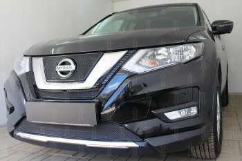 4 199 р. Защитная сетка в бампер (низ, ячейка 4х10 мм) Стрелка11 Премиум Nissan X-trail 3 T32 рестайлинг (2017-2022) (Чёрная)  с доставкой в г. Керчь. Увеличить фотографию 4