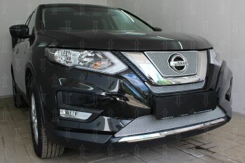 3 999 р. Защитная сетка в бампер (середина, ячейка 4х10 мм) Стрелка11 Премиум Nissan X-trail 3 T32 рестайлинг (2017-2022) (Хром)  с доставкой в г. Керчь. Увеличить фотографию 3
