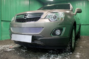 3 899 р. Защитная сетка в бампер (низ, ячейка 4х10 мм) Стрелка11 Премиум Opel Antara рестайлинг (2010-2015) (Хром)  с доставкой в г. Керчь. Увеличить фотографию 3