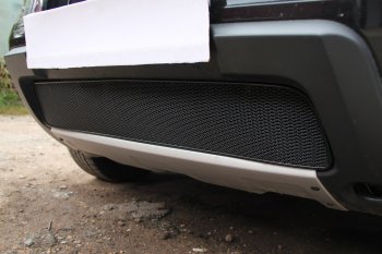 4 299 р. Защитная сетка в бампер (низ, ячейка 4х10 мм) Стрелка11 Премиум  Renault Duster  HS (2010-2015) дорестайлинг (Чёрная)  с доставкой в г. Керчь. Увеличить фотографию 3