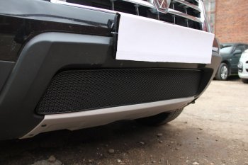 4 299 р. Защитная сетка в бампер (низ, ячейка 4х10 мм) Стрелка11 Премиум  Renault Duster  HS (2010-2015) дорестайлинг (Чёрная)  с доставкой в г. Керчь. Увеличить фотографию 4