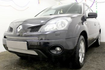 3 779 р. Защитная сетка в бампер (середина, ячейка 4х10 мм) Стрелка11 Премиум Renault Koleos Phase 1 (2007-2011) (Хром)  с доставкой в г. Керчь. Увеличить фотографию 3